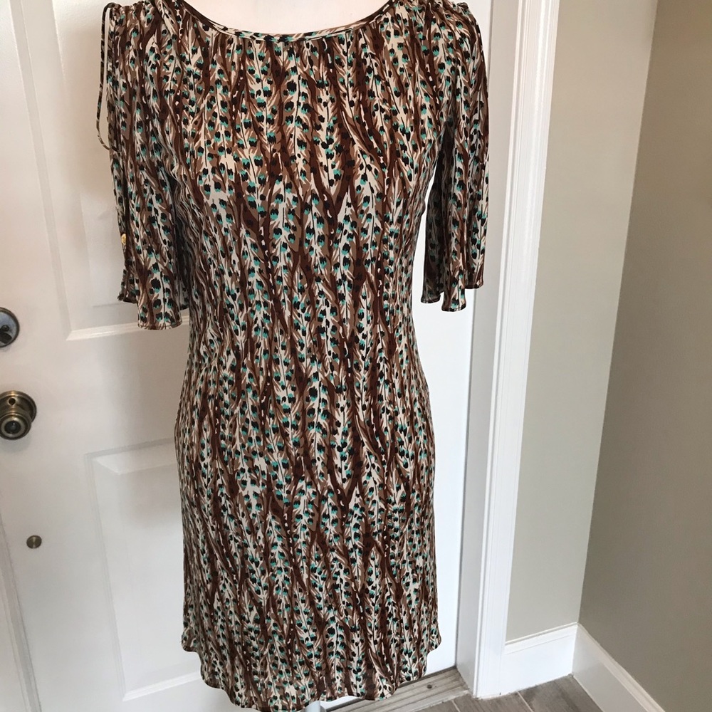 Milly silk dress with flutter sleeves